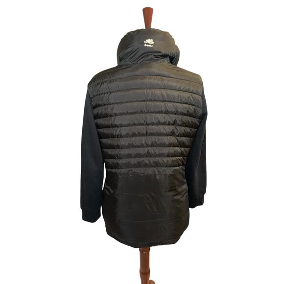 Roots Women’s Hybrid Mixed Media Black Puffer Jacket Size L Winter‎ Coat - Picture 5 of 9